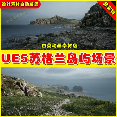 UE5 Northern Island Landscape Pack 4x4 km 5.5 苏格兰岛屿场景