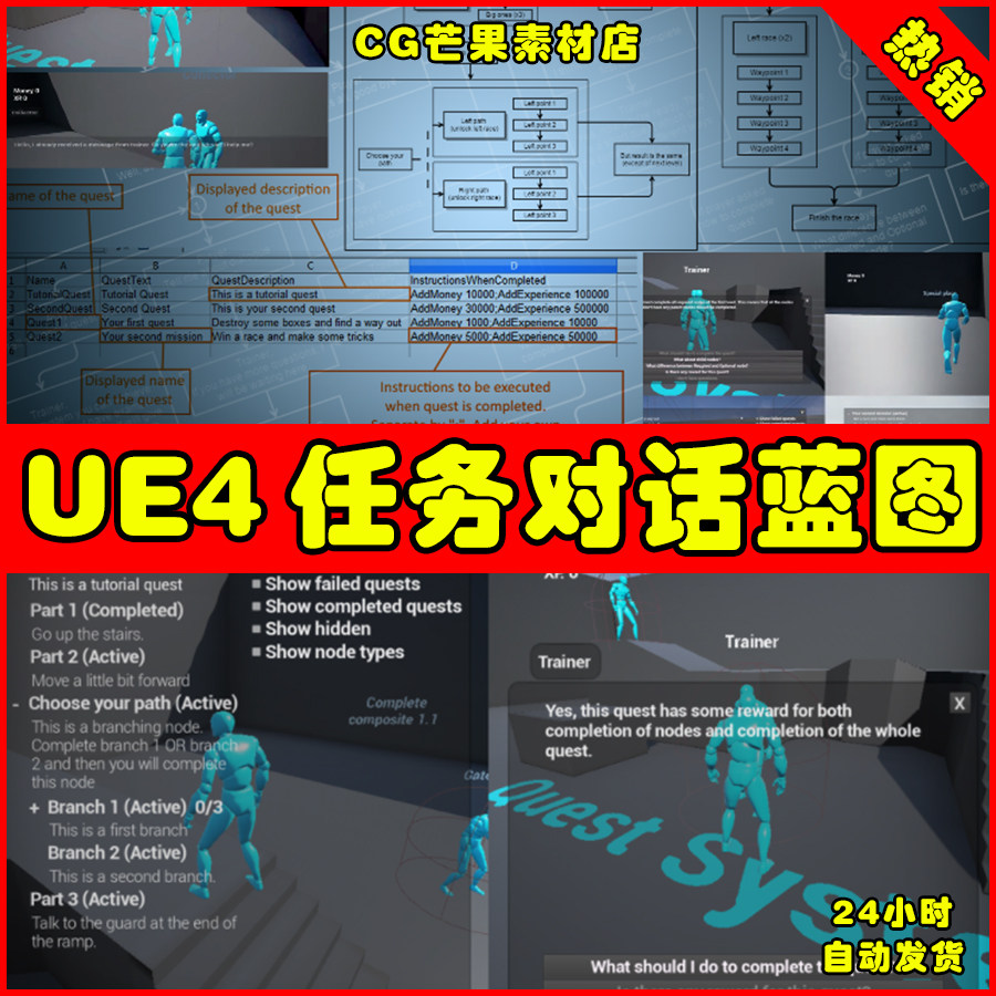 ue4人物角色对话交流ue5动画蓝图 quest and dialogue system