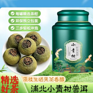 广西浦北生晒小青柑茶 茶枝柑普茶 陈皮小青柑日晒特级普洱熟茶