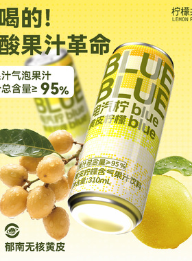 柠檬共和国黄皮柠檬水气泡水果汁饮料网红清爽解腻饮品310ml*8罐