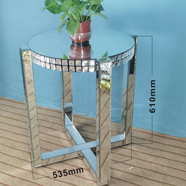 欧式圆形茶几客厅家用轻奢风小桌子网红现代茶桌边角几围边圆花几