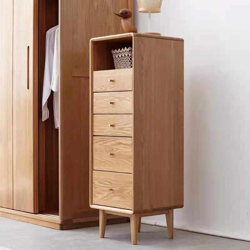 厂家直销实木五斗柜北欧橡木多功能斗橱现代简约卧室环保收纳柜