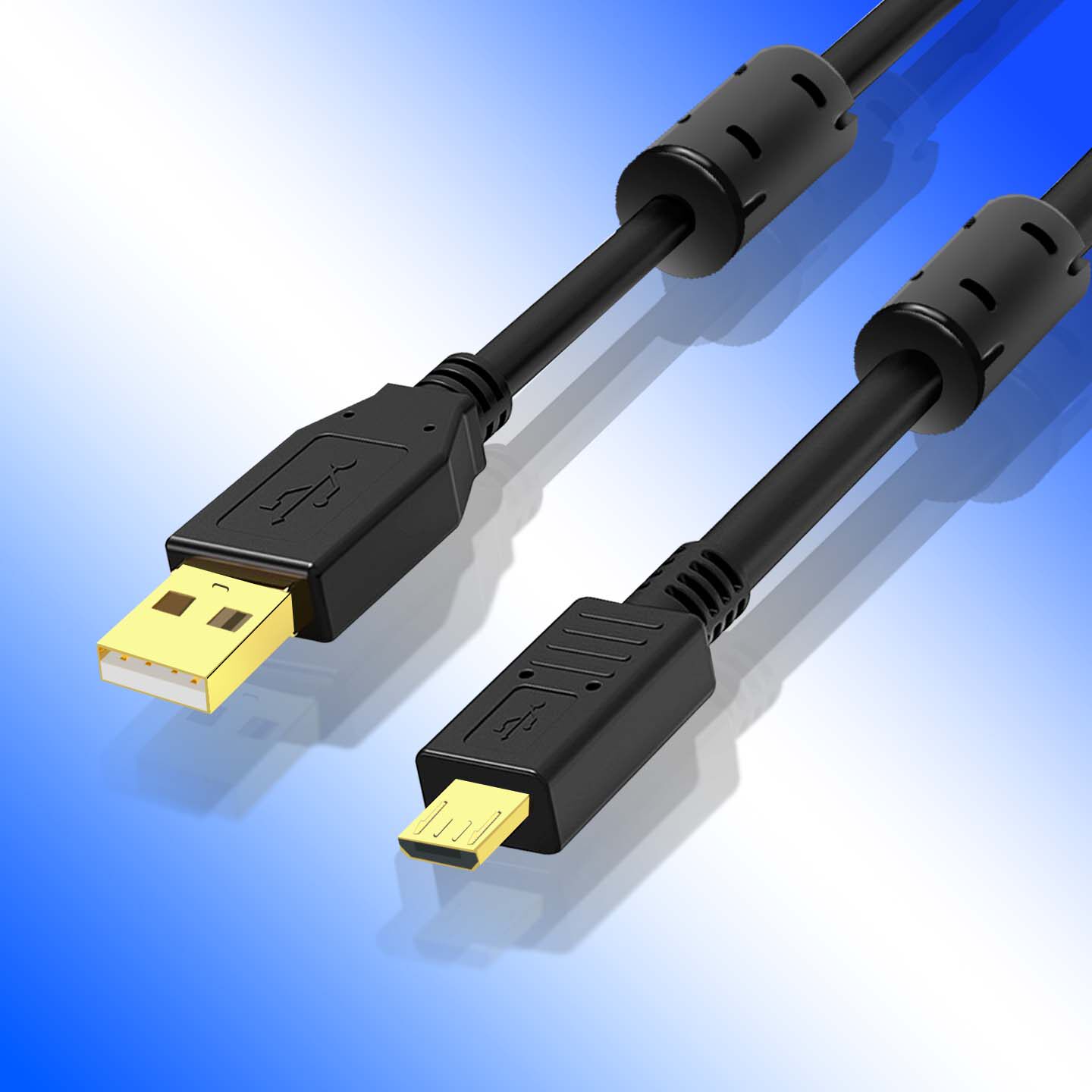 MicroUSB数据线双磁环抗干扰带屏蔽高柔安卓口适用于威纶通触摸屏下载线维伦TK6071iP/MT6103i编程通讯数据线