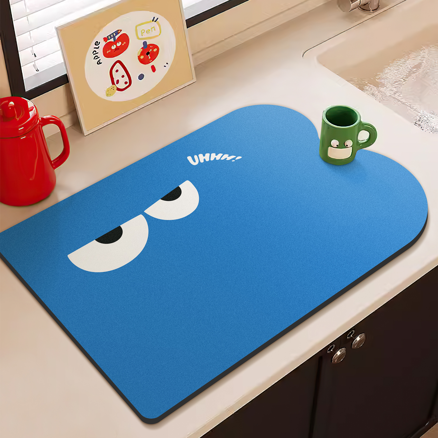 卡通硅藻泥吸水垫厨房台面沥水垫水槽洗手池碗盘速干耐脏耐磨杯垫