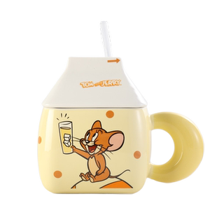 正版IP联名猫和老鼠马克杯带盖带吸管汤姆猫杰瑞鼠可爱搞怪家用