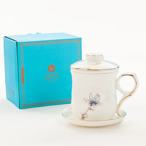 金岚玉唐山骨瓷商务风会议茶漏杯