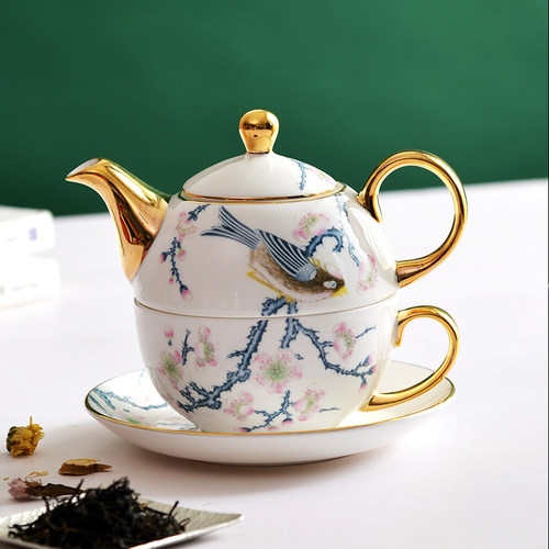 金岚玉唐山骨瓷咖啡杯子母壶