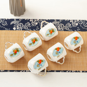 金岚玉骨瓷小杯子品茗杯小茶杯3英寸家用咖啡办公室瓷水杯180毫升