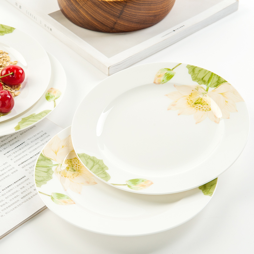 金岚玉唐山骨瓷盘子7英寸平盘