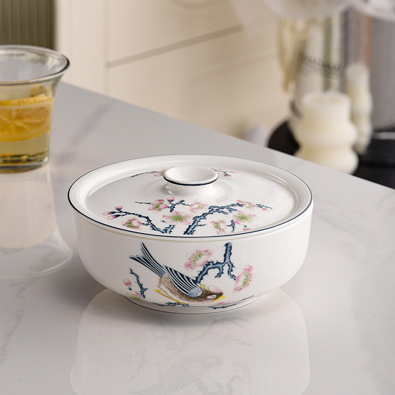 金岚玉唐山骨瓷6英寸直口保鲜碗