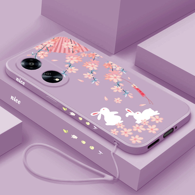 适用oppoa1 5g版手机壳新款OPPOA15G直边液态全包软壳A一个性创意兔子PHS110潮牌女款硅胶防摔软套