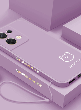 oppoReno8pro手机壳新款Reno8简约小熊小兔全包镜头reno8Pro+液态硅胶超薄防摔手机套OPPO直边男女5g高级外壳