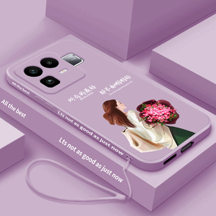 不如刚刚好适用realmeneo8手机壳潮牌女款真我NEO8全包防摔保护套OPPO个性创意RMX8899液态硅胶软外壳