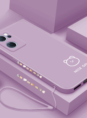 oppoReno7pro手机壳新款Reno7全包镜头reno7SE简约小熊小兔可爱女液态硅胶超薄防摔保护套OPPO直边男5g高级外