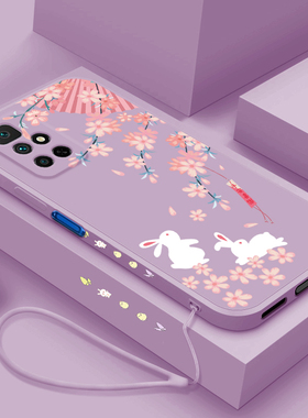 红米note11手机壳新款redminote 11pro直边液态硅胶可爱兔兔卡通手机套note11se超薄note11挂绳5g女个性外壳