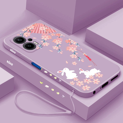 适用红米note12tpro手机壳新款Note12Tpro直边液态全包软壳Redmi个性创意兔子noto12tpor潮牌女款硅胶防摔套
