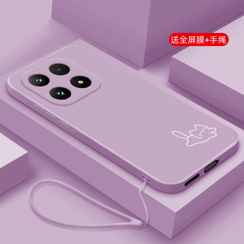 适用小米17max手机壳简约小猫小鱼小米17Pro液态全包保护套17promax网红女款Xiaomi十七新款硅胶防摔软壳