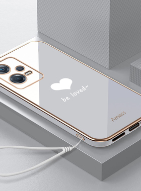 红米note12手机壳小米note12pro新款电镀硅胶简约爱心保护套redminot全包por+防摔noto高级男女n0te情侣外壳