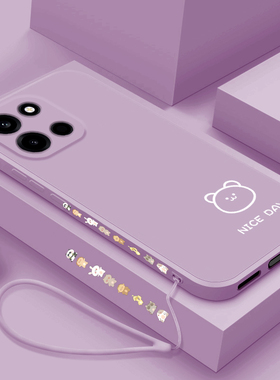 适用一加turbo6手机壳简约线条小熊小兔1+Turbo6V保护套网红情侣款oneplus全包防摔PLU110个性创意男女款