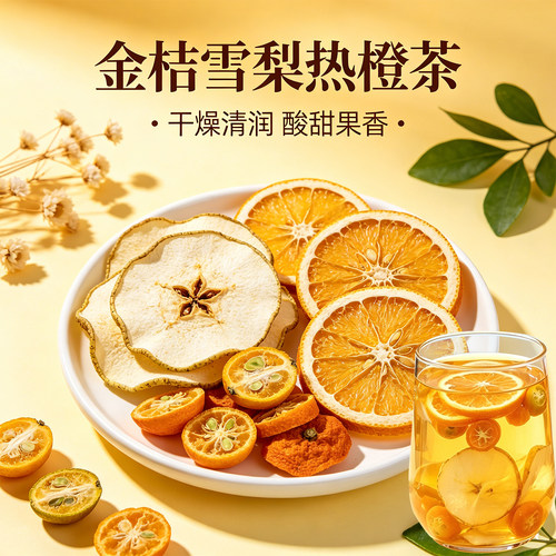 日销1000+金桔雪梨热橙茶花果茶
