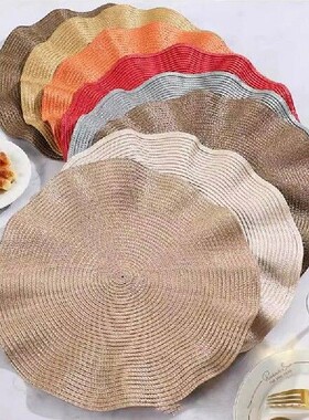 1PC Round Braided Placemats Set Of 2 Place Mats Corrugated