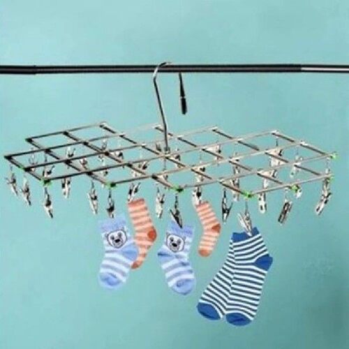 10/16/20/35 Clips Foldable Clothes Rack Hanger Stainless
