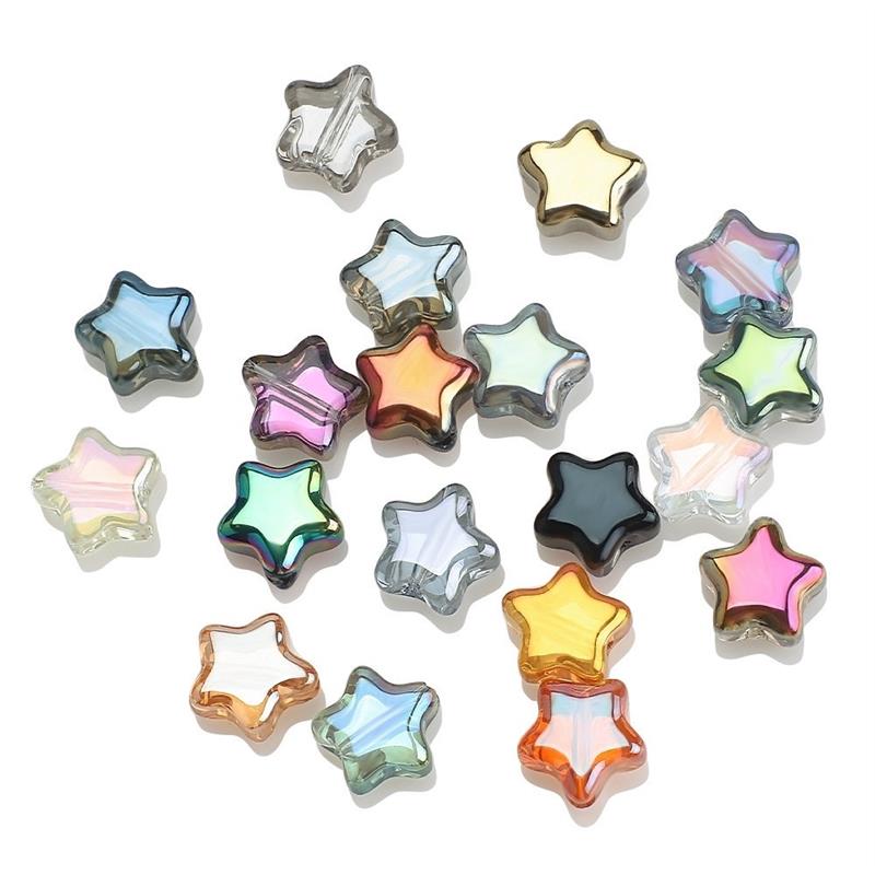 8mm Glass Star Beads Jewelry Bracelet Making DIY Crafts