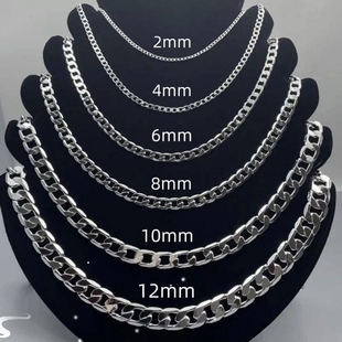 Men's 925 Sterling Silver Necklace 2/4/6/8/10/12MM 40-75