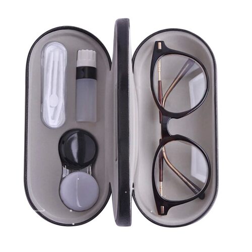 2023 New 2 In 1 Double Layer Glasses Box Contact Lens Case F