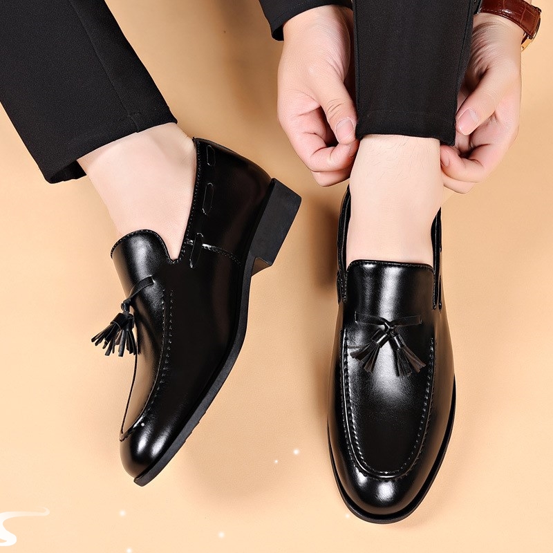 男皮鞋Casual Loafers Breathable Non Slip Leather Shoes Flats
