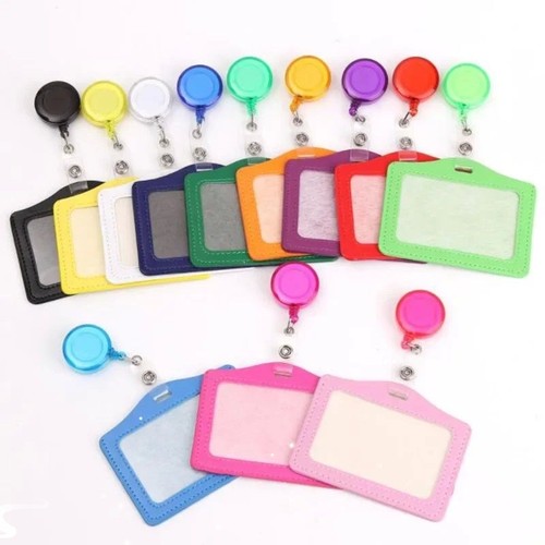 Women Men Student Retractable Badge Reel ID Card Holder Cove