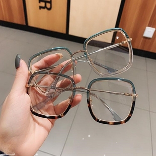 blue Light Large Women Square Vintage Anti Frame Men Glasses
