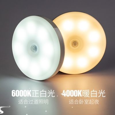 Motion Sensor LED Night Light USB Rechargeable Lamp