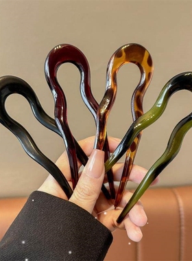 New U Shape Hair Clips Grips Geometric Simple Resin Forks St