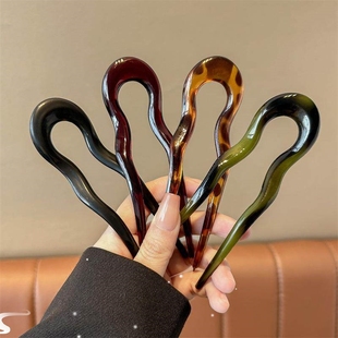 Geometric Shape Forks Resin Simple Grips Clips Hair New