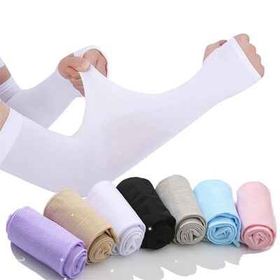 1 Pairs Ice Sleeves Cycling Arm Sleeves Warmers Sports Sleev