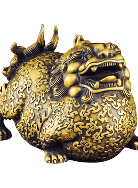 黄铜胖貔貅摆件如意客厅礼品一对