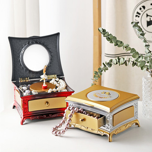 创意梳妆台芭蕾女孩旋转音乐盒发条八音盒情人节生日礼物工艺礼品