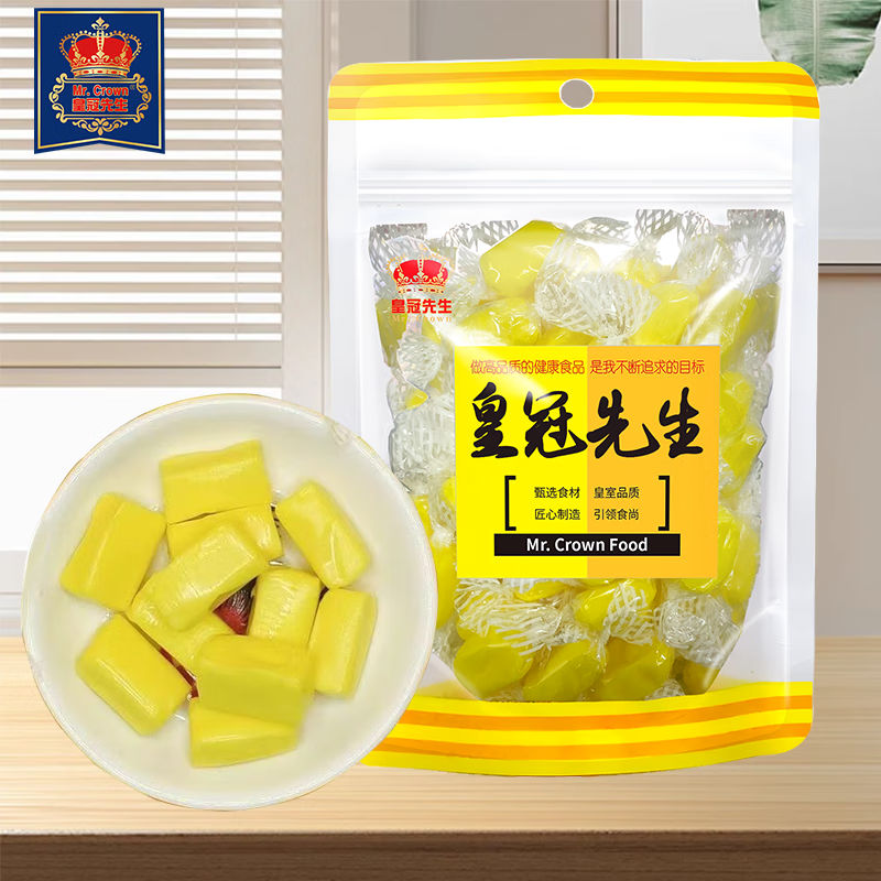 MR. CROWN皇冠先生榴莲味奶糖500g约80粒水果味糖果榴莲味软糖果