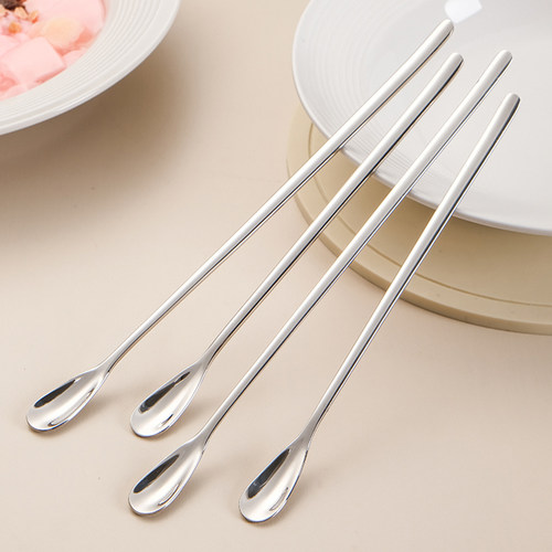 316L不锈钢搅拌勺长柄冰勺调酒棒咖啡甜品勺搅拌棒奶茶蜂蜜小勺子