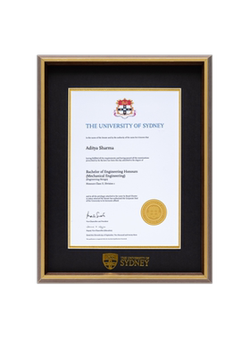 毕业相框英国澳洲留学悉尼大学装裱挂墙实木A4荣誉证书展示框定制