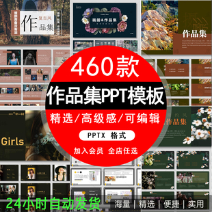 个人作品集PPT模板简约摄影设计师介绍动态ppt工作面试岗位竞聘