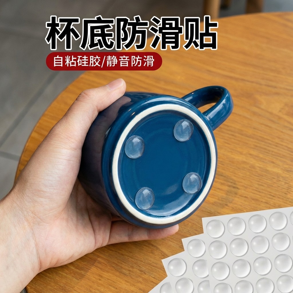 杯底防滑贴底座陶瓷杯防磨贴把手防撞贴冰箱门挡条防碰撞神器柜门,收纳整理,桌脚垫,淘宝优惠券,粉丝福利购,淘宝优惠卷