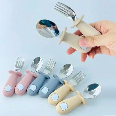 Baby Cartoon Tableware Set Children Utensil Stainless Steel