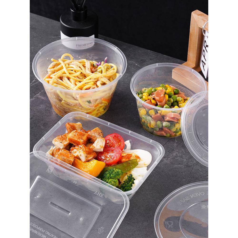 Take-away rectangle disposable lunch box with thick plastic