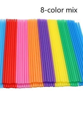 Color disposable drink straws Color flat straight pipe bever