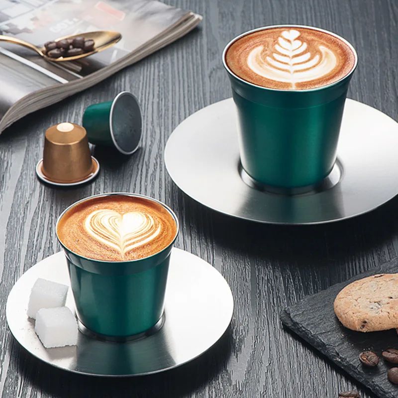 Double Wall Insulated Stainless Steel Espresso Cup Capsule C