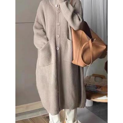 New Knitted Cardigan Lazy Wind Korean Sweaters Long Oversize