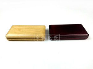 双簧管哨片盒实木专业吹嘴保护夹子三支装红木色原木色透气防霉