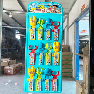 儿童创意按压伸缩鳄鱼钳夹子拳头螃蟹糖果玩具送小孩糖果零食批发